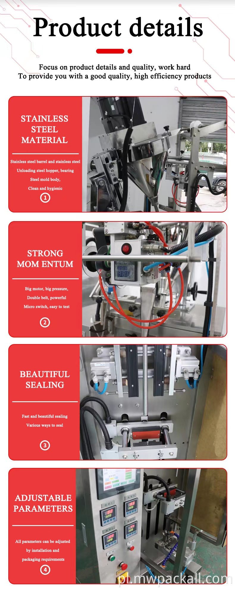 Wysoka dokładność pionowa w pełni automatyczna maszyna do pakowania płynów/maszyna do opakowania